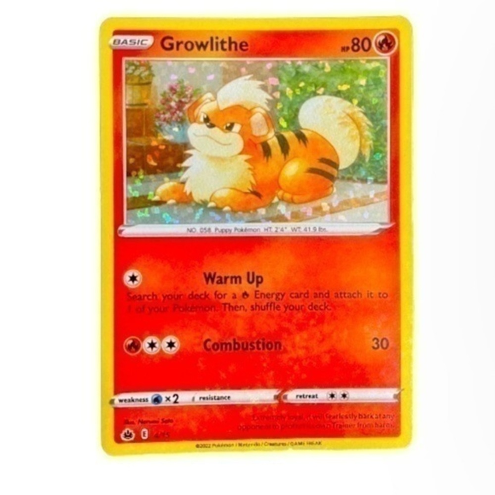 Pokémon 2022 McDonald’s Growlithe Holo Trading Card Warm Up Nintendo Collection